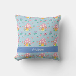 Blumenmuster Muster Pastellblau Name Kissen