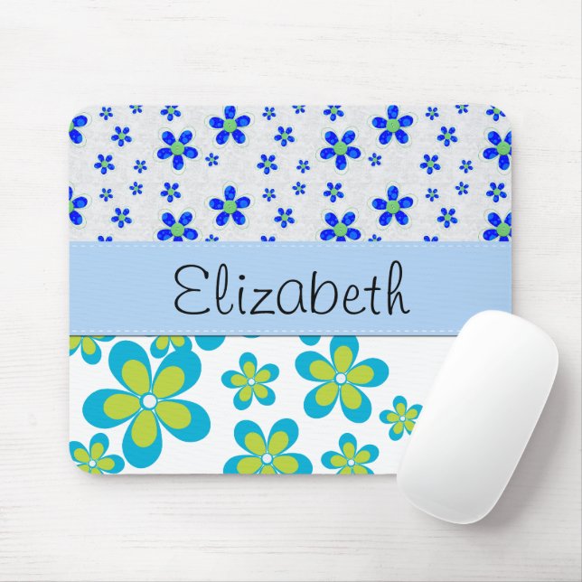 Blumenmuster, Muster von Blume, Ihr Name Mousepad (Mit Mouse)