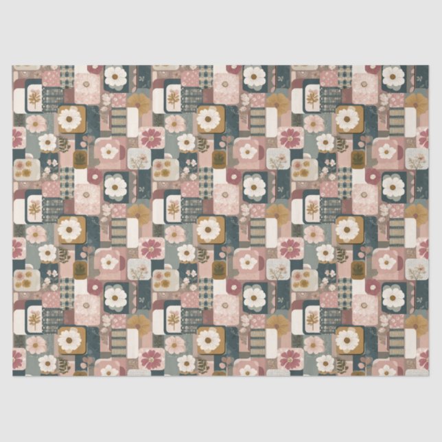 Blumenmuster Musterpapier Seidenpapier (Vorderseite)