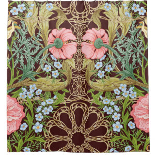 Blumenmuster nahtlos Hintergrund mit In Art Duschvorhang