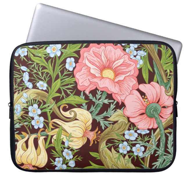 Blumenmuster nahtlos Hintergrund mit In Art Laptopschutzhülle (Vorderseite)