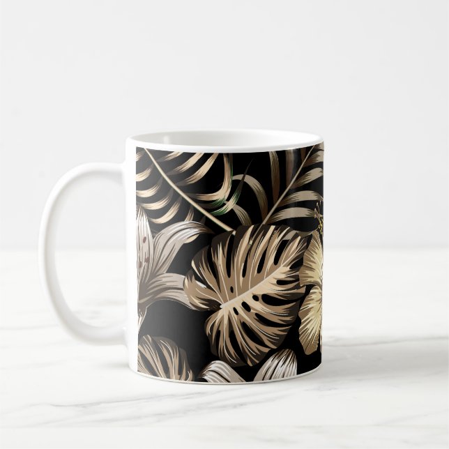 Blumenmuster Nahtlos Muster mit Blätter. Kaffeetasse (Links)