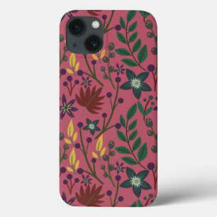 Blumenmuster nahtlos rosa Blume Blätter Verzweigun Case-Mate iPhone Hülle