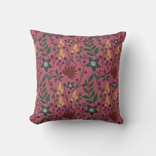 Blumenmuster nahtlos rosa Blume Blätter Verzweigun Kissen