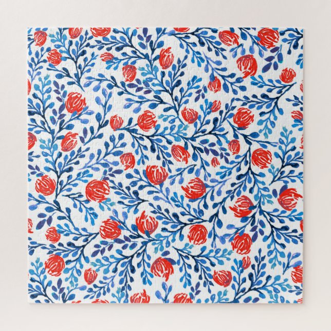 Blumenmuster: Nahtlose Blätter (Vertikal)