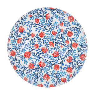 Blumenmuster: Nahtlose Blätter Schneidebrett