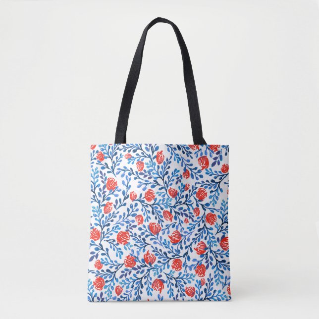 Blumenmuster: Nahtlose Blätter Tasche (Vorderseite)