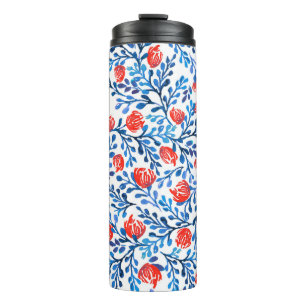 Blumenmuster: Nahtlose Blätter Thermosbecher