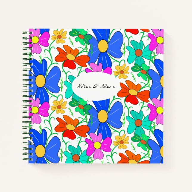 Blumenmuster-Notebook Notizbuch (Vorderseite)