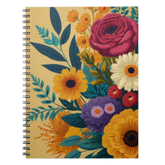 Blumenmuster Notizblock (Vorderseite)