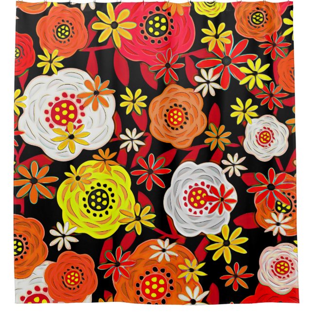 Blumenmuster Nr. 9 Duschvorhang (Vorderseite)