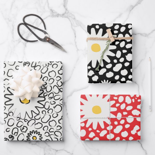 Blumenmuster-Papier Geschenkpapier Set (Vorderseite)