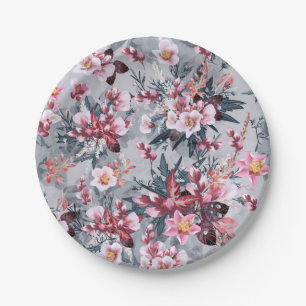 Blumenmuster Pappteller