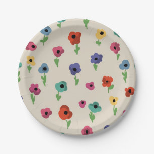 Blumenmuster Pappteller