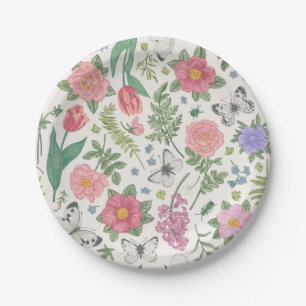 Blumenmuster Pappteller