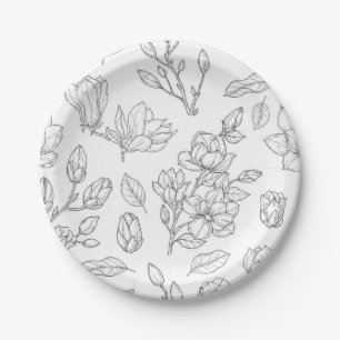 Blumenmuster Pappteller