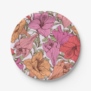 Blumenmuster Pappteller