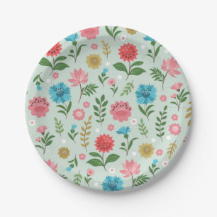 Blumenmuster Pappteller