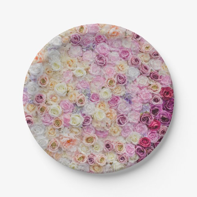 Blumenmuster Pappteller (Vorderseite)