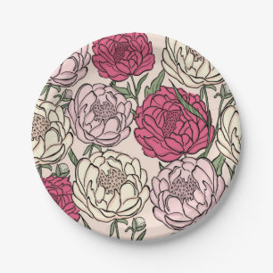 Blumenmuster Pappteller