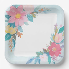 Blumenmuster Pappteller