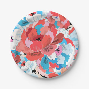 Blumenmuster Pappteller