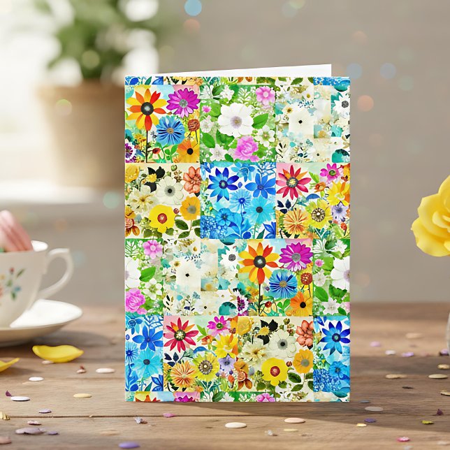 Blumenmuster Personalisiert Geburtstag Karte (Von Creator hochgeladen)