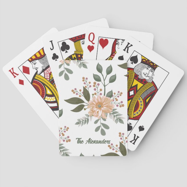 Blumenmuster - Personalisierte Spielkarten (Rückseite)