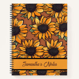 Blumenmuster Personalisiertes Notebook Notizbuch