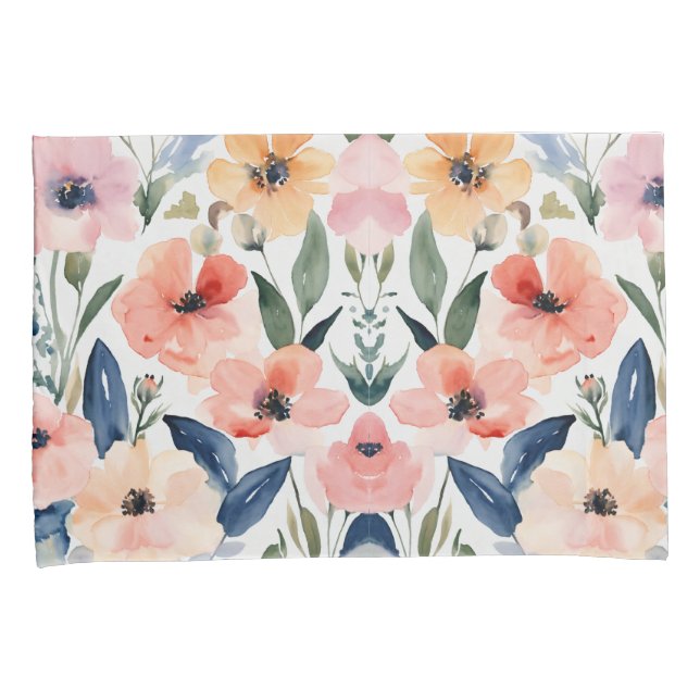 Blumenmuster Pillowcase Kissenbezug (Vorderseite-Rechts)