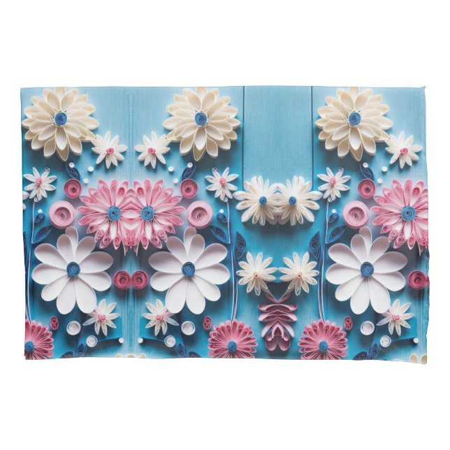 Blumenmuster Pillowcase Kissenbezug (Vorderseite-Links)