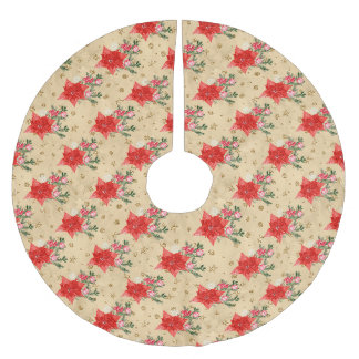 Blumenmuster Polyester Weihnachtsbaumdecke