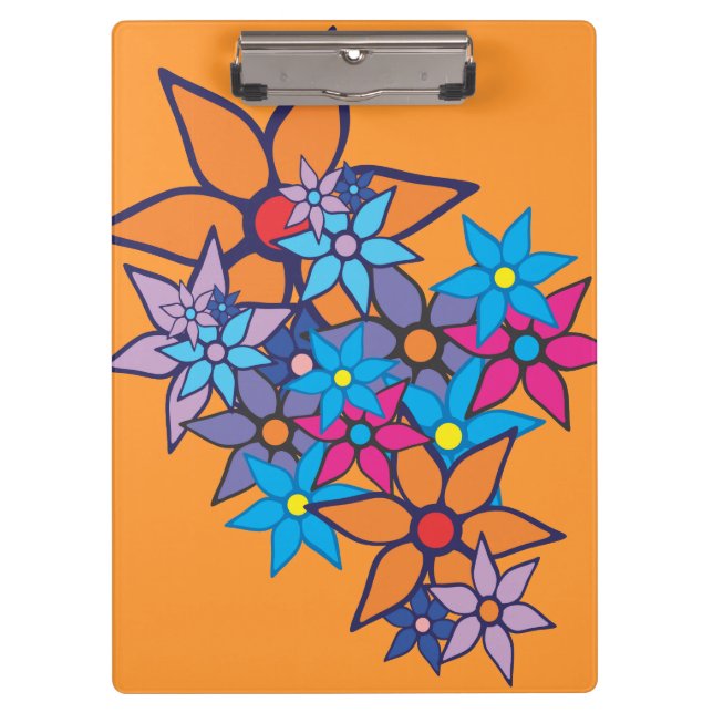 Blumenmuster-Pop Art #2 Klemmbrett (Vorderseite)