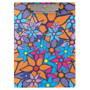 Blumenmuster-Pop Art #5 Klemmbrett