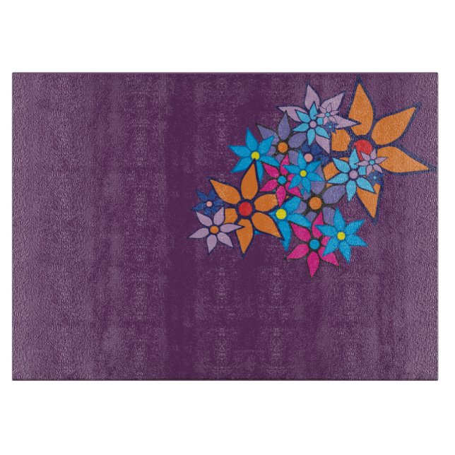 Blumenmuster-Pop Art #5 Schneidebrett (Vorderseite)