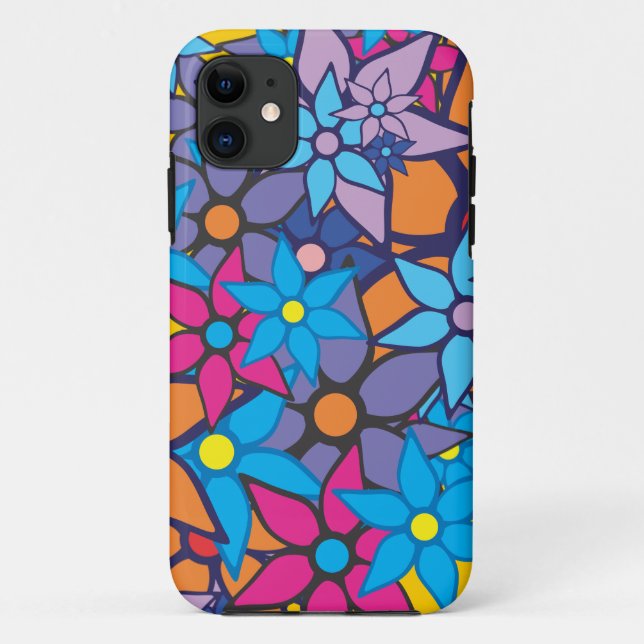 Blumenmuster Pop-Art Case-Mate iPhone Hülle (Rückseite)