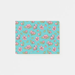 Blumenmuster Post-it Klebezettel
