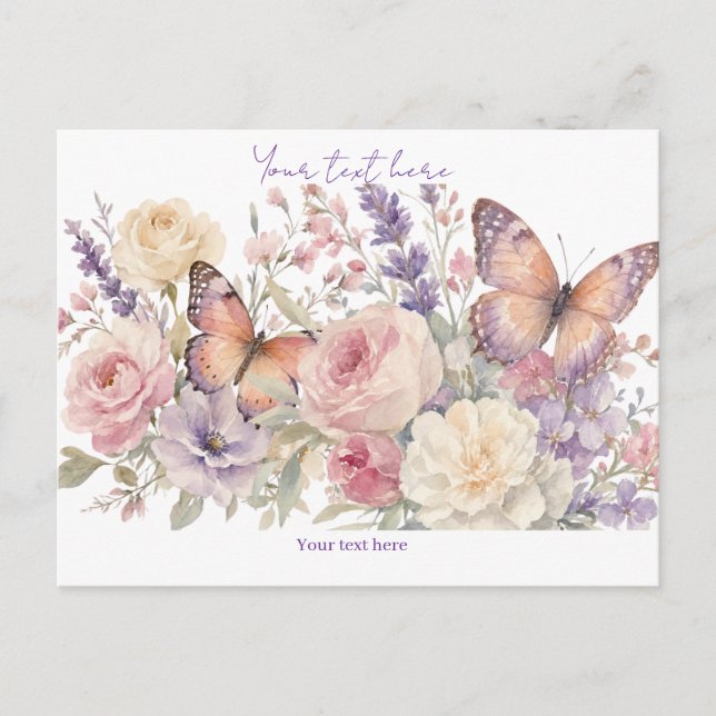 Blumenmuster Postkarte (Vorderseite)