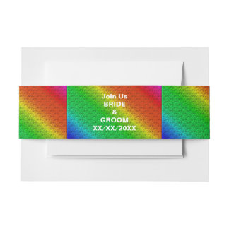 Blumenmuster Rainbow Herbsthochzeit Einladungsbanderole