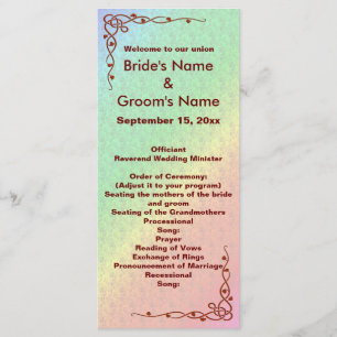 Blumenmuster Rainbow Herbsthochzeit Programm