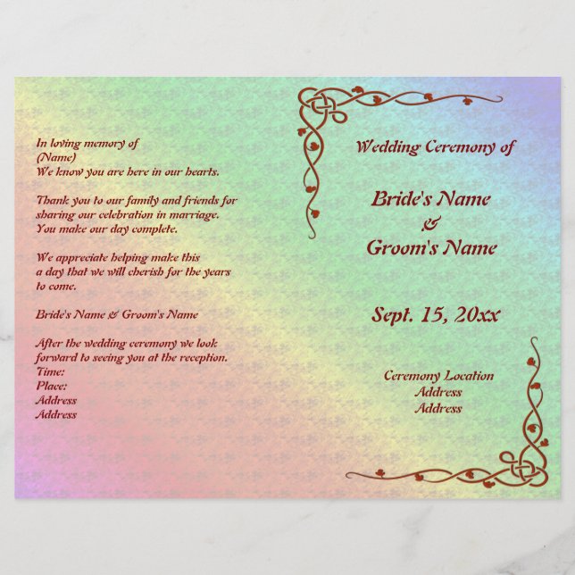 Blumenmuster Rainbow Herbstwochenprogramm (Vorderseite)