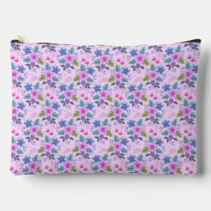 Blumenmuster Rosa Blau Violette Blumen-36841 Zubehörtasche