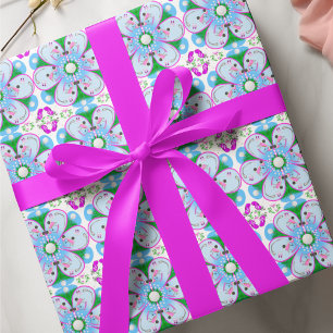Blumenmuster Rosa Damen Golf Geschenkpapier