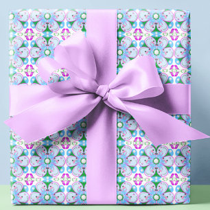 Blumenmuster Rosa Damen Golf Geschenkpapier Set