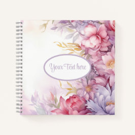 Blumenmuster Rosa Farbe und Creme Notizbuch