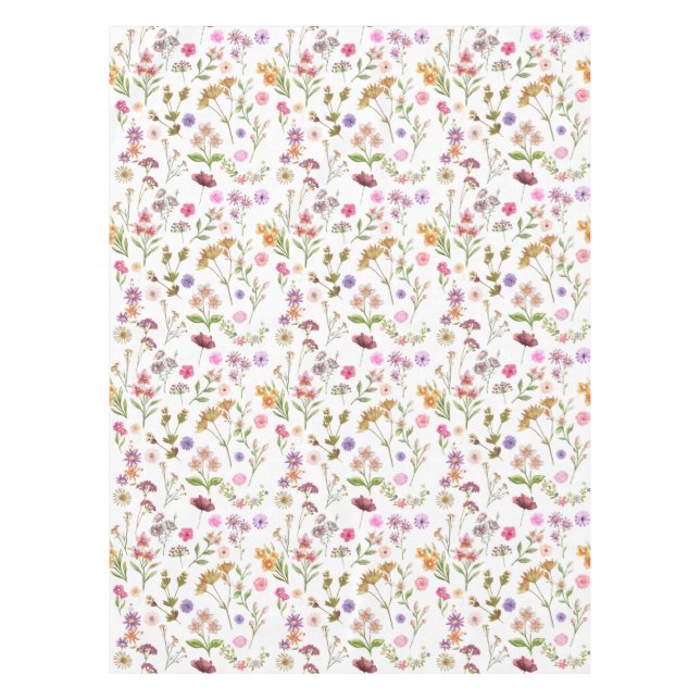 Blumenmuster - rosa, lila, grün tischdecke (Vorderseite)