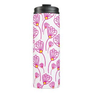 Blumenmuster Rosa Thermosbecher