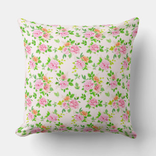 Blumenmuster-Rose-Blume mit Muster für grüne Blätt Kissen