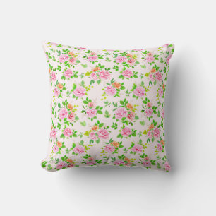 Blumenmuster-Rose-Blume mit Muster für grüne Blätt Kissen