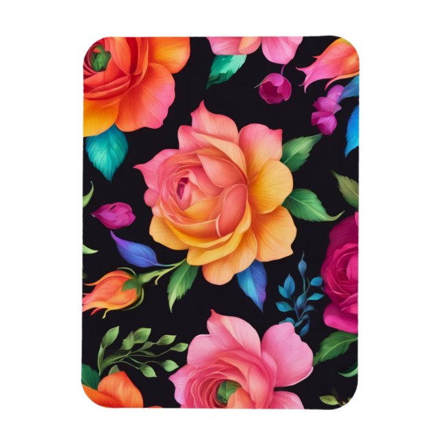 Blumenmuster Rose Magnet (Vertikal)